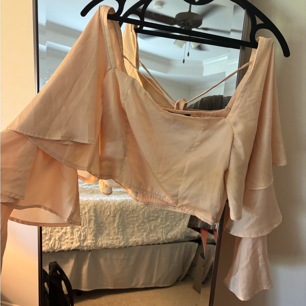 fab'rik Light Peach Smocked Top